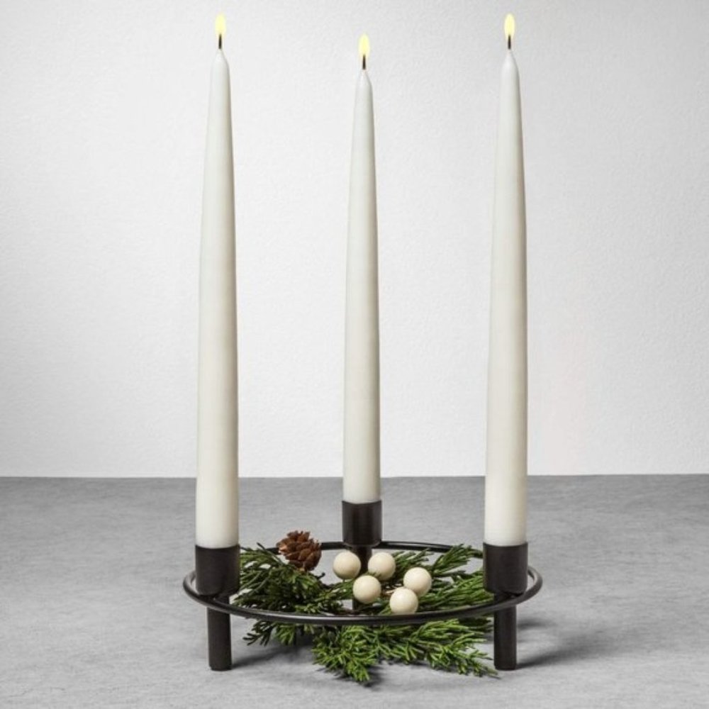 MAGNOLIA Hearth & Hand Candelabra, Black Metal NWT